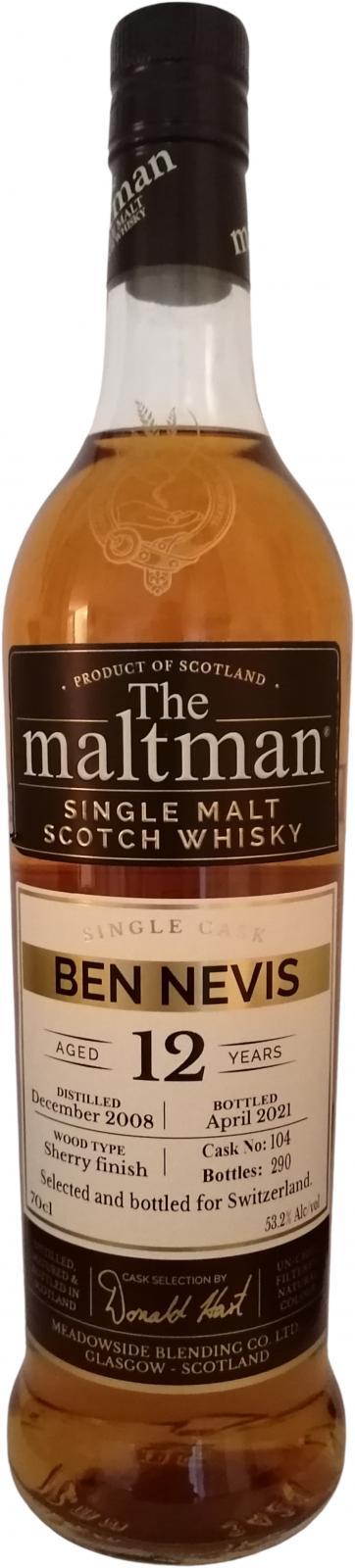 Ben Nevis 2008 MBl The Maltman - Single Cask