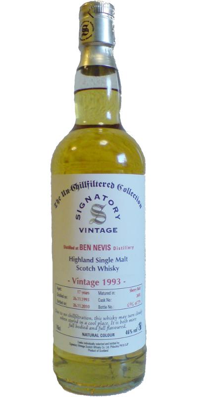 Ben Nevis 1993 SV The Un-Chillfiltered Collection