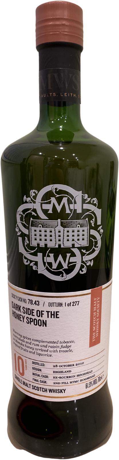 Ben Nevis 2010 SMWS 78.43 Dark Side Of The Honey Spoon