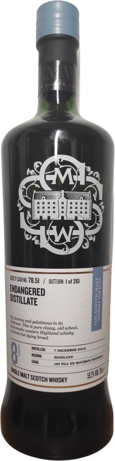 Ben Nevis 2012 SMWS 78.51 Endangered distillate