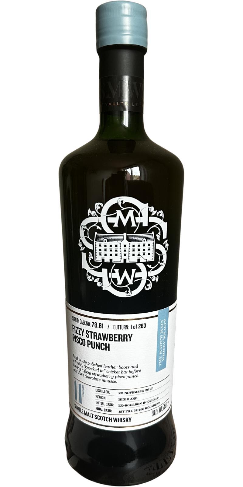 Ben Nevis 2012 SMWS 78.81 Fizzy strawberry pisco punch