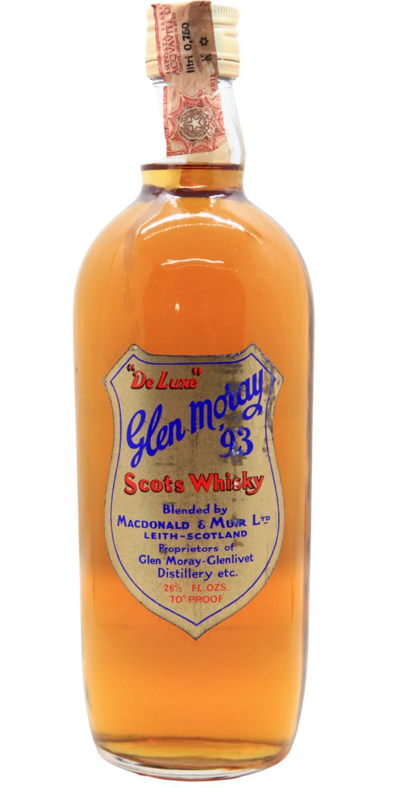 Glen Moray '93  "De Luxe" Scots Whisky