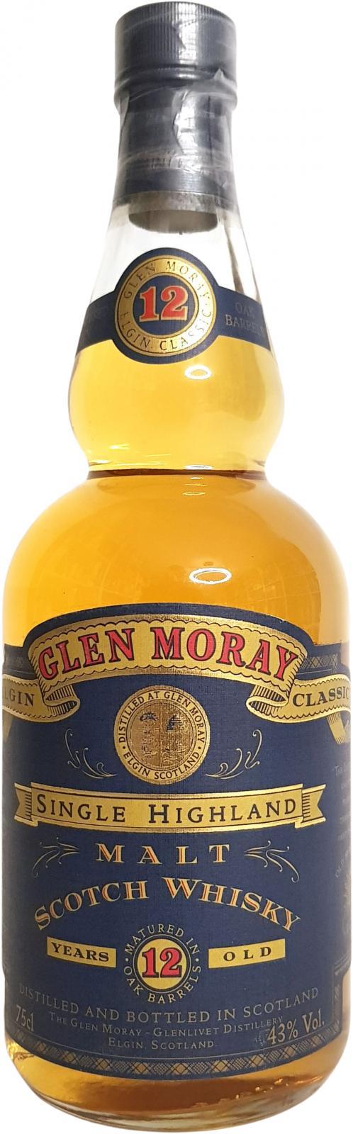 Glen Moray 12-year-old  Elgin Classic - Old Blue Label Single Highland Malt