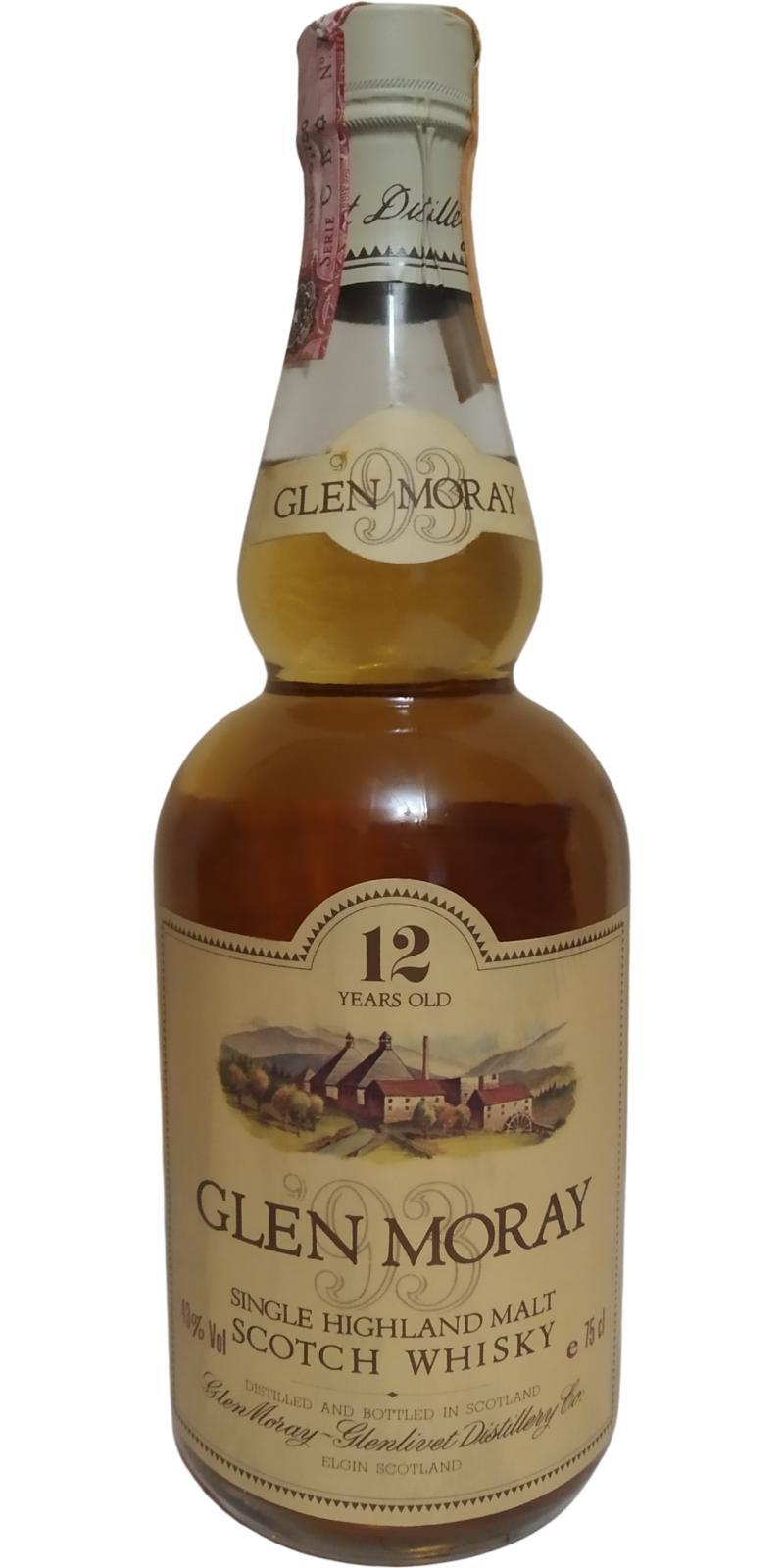 Glen Moray 12-year-old  `93 - beige distillery label