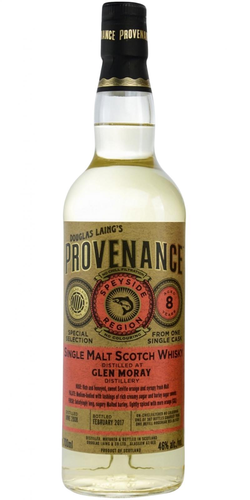 Glen Moray 2008 DL  Provenance