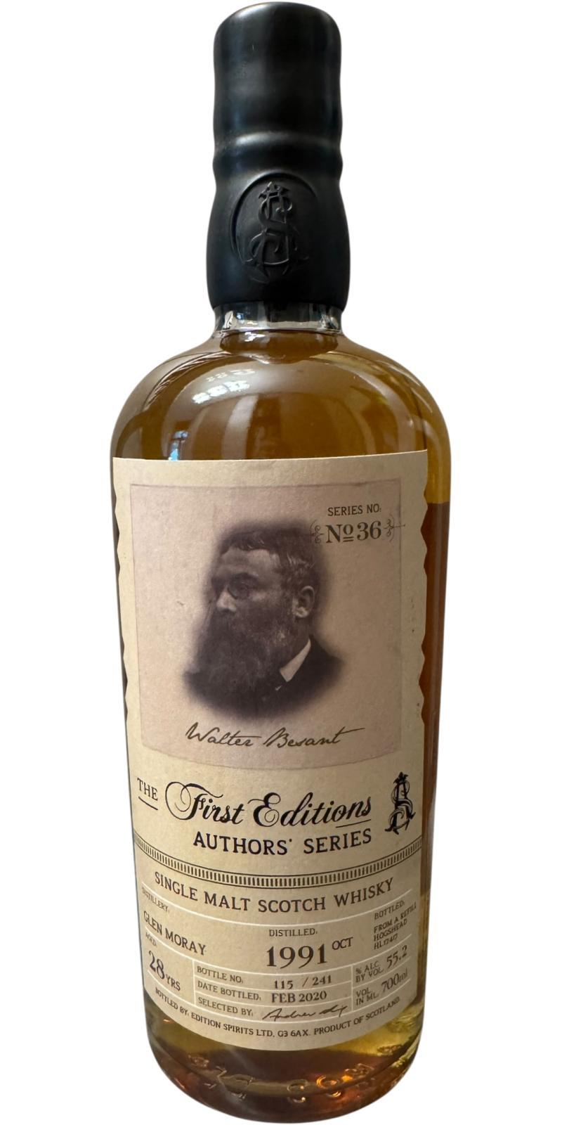 Glen Moray 1991 ED  The First Editions - Authors' Series