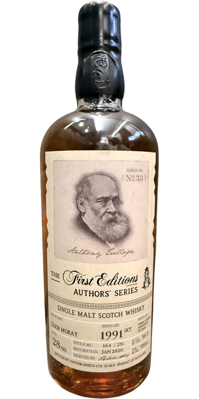 Glen Moray 1991 ED  The First Editions - Authors' Series