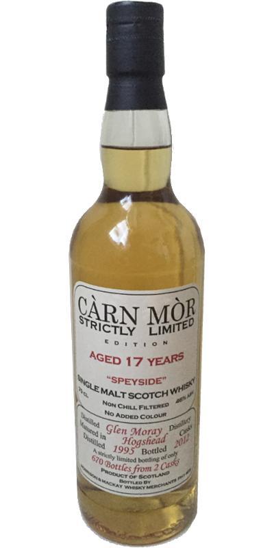 Glen Moray 1995 MMcK  Càrn Mòr - Strictly Limited Edition