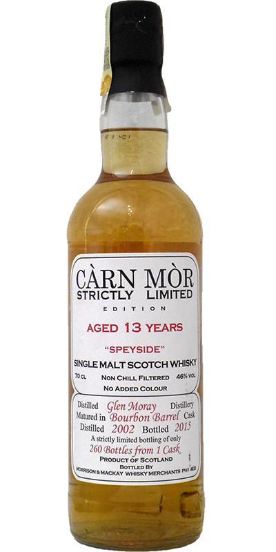 Glen Moray 2002 MMcK  Càrn Mòr - Strictly Limited Edition