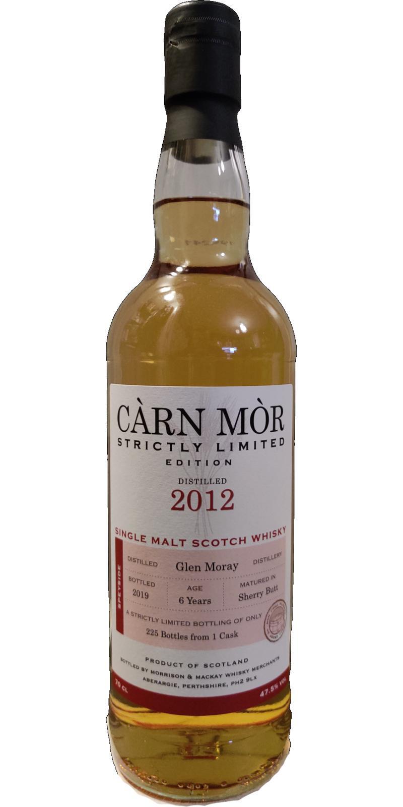 Glen Moray 2012 MMcK  Càrn Mòr - Strictly Limited Edition