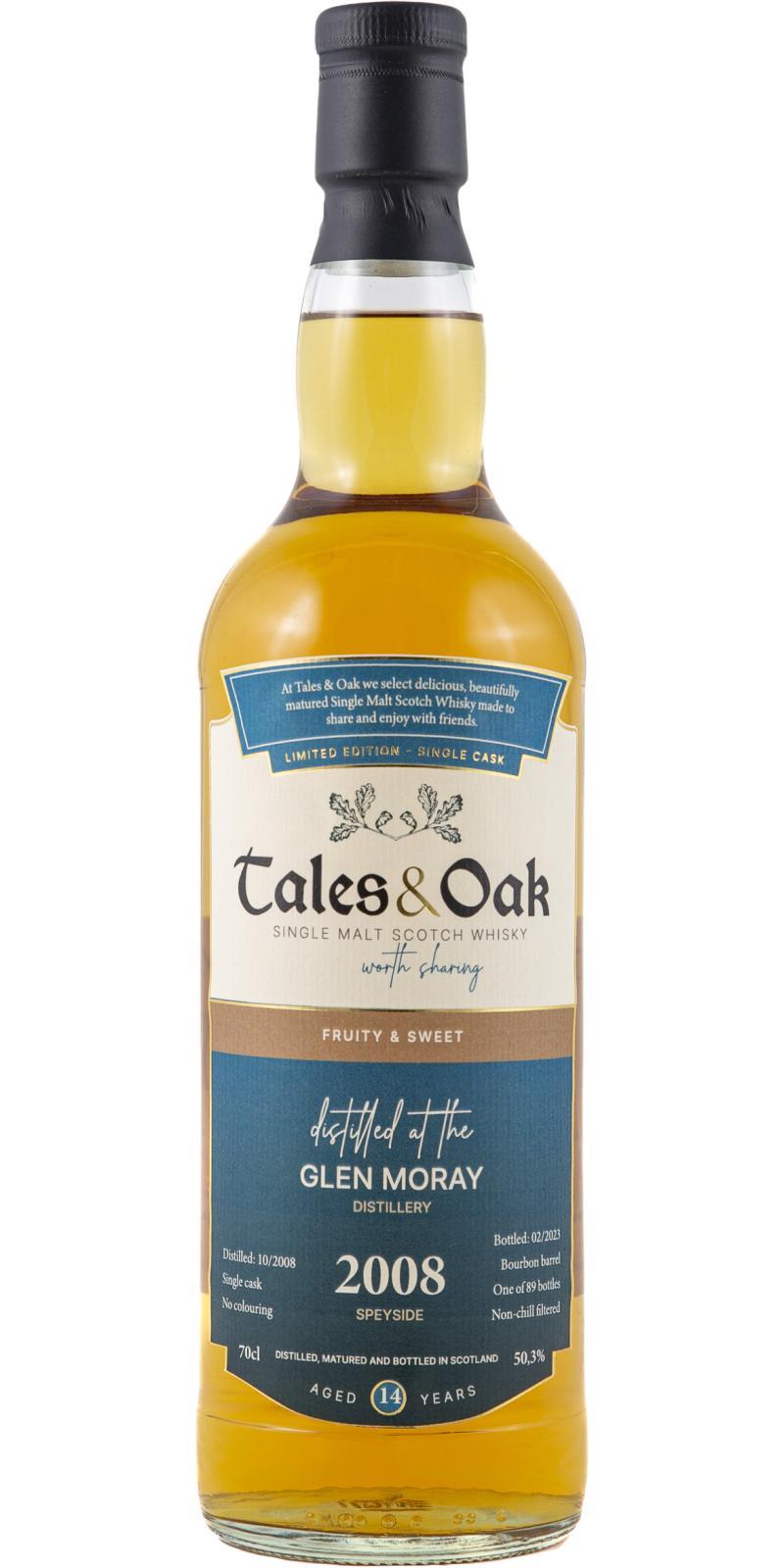 Glen Moray 2008 T&O  Single Cask Series