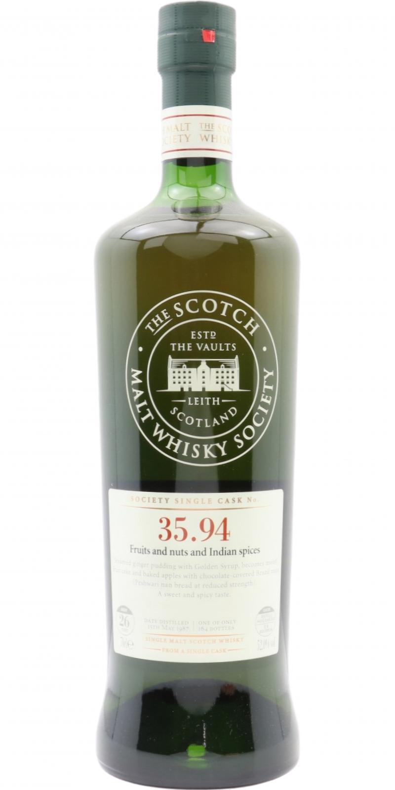 Glen Moray 1987 SMWS 35.94  Fruits and nuts and Indian spices