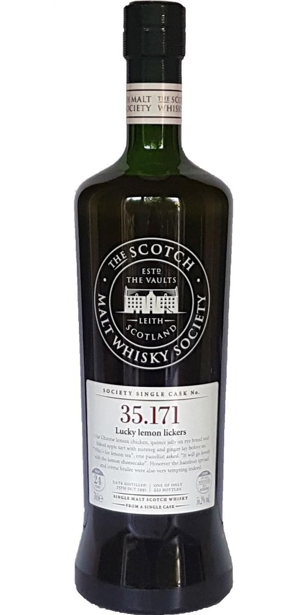 Glen Moray 1991 SMWS 35.171  Lucky lemon lickers