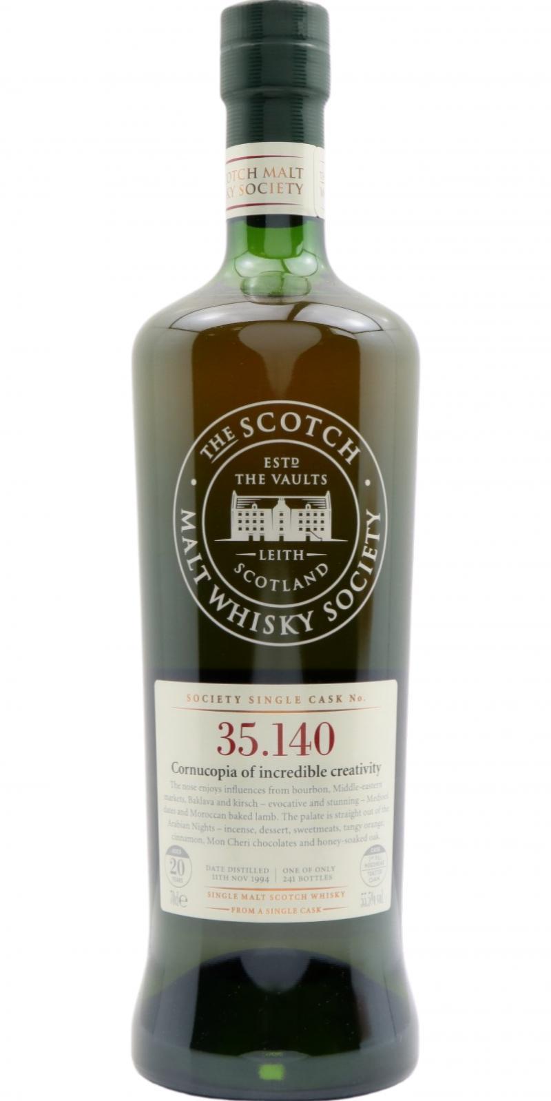 Glen Moray 1994 SMWS 35.140  Cornucopia of incredible creativity