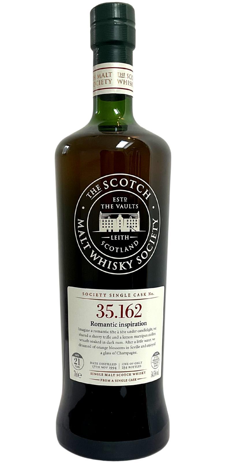Glen Moray 1994 SMWS 35.162  Romantic Inspiration