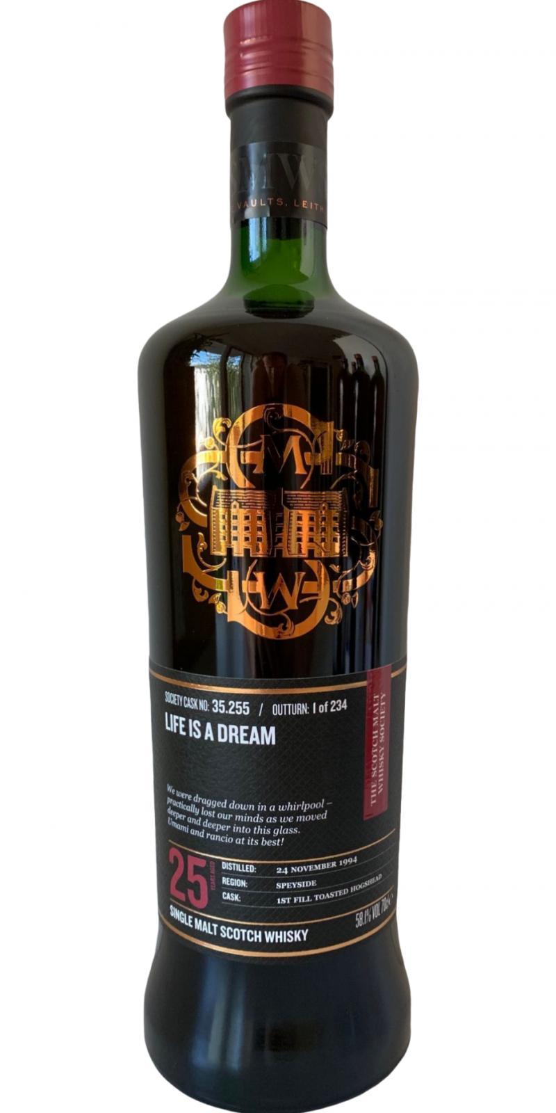 Glen Moray 1994 SMWS 35.255  Life is a dream