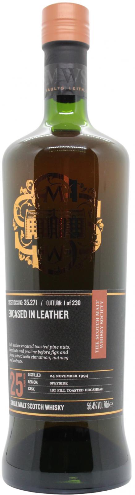 Glen Moray 1994 SMWS 35.271  Encased in leather