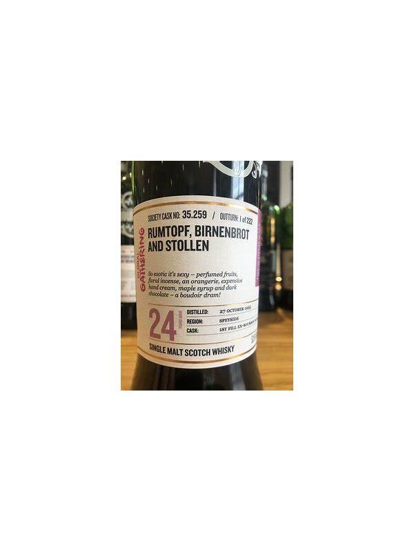 Glen Moray 1995 SMWS 35.259  Rumtopf, birnenbrot and stollen
