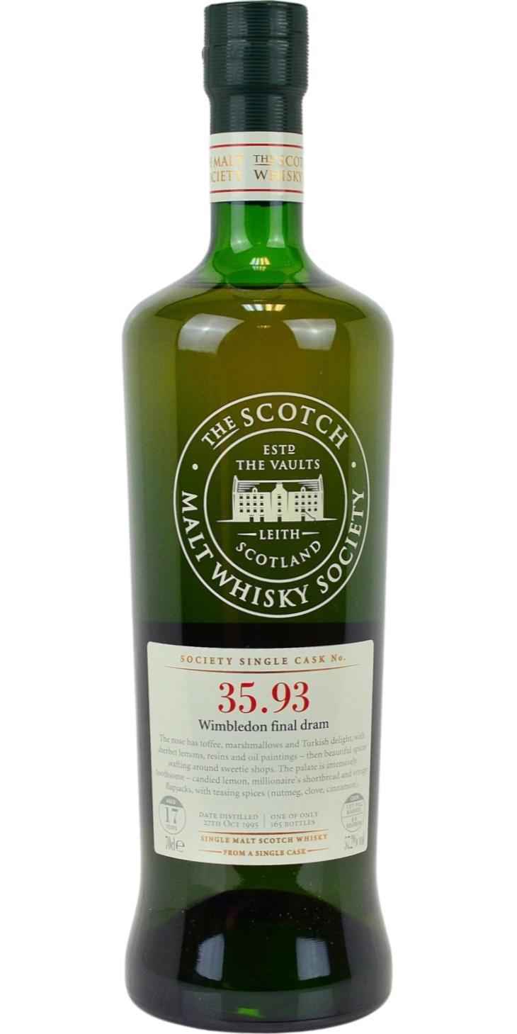 Glen Moray 1995 SMWS 35.93  Wimbledon final dram