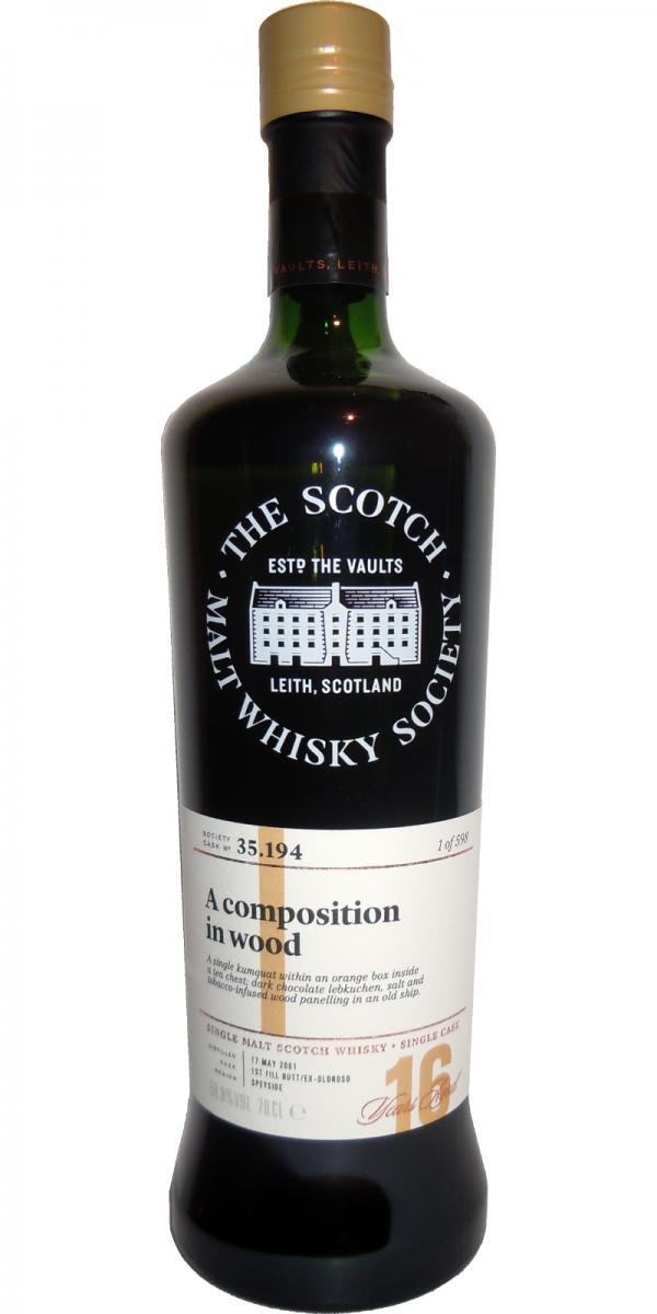 Glen Moray 2001 SMWS 35.194  A composition in wood