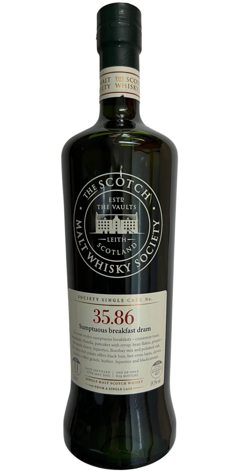 Glen Moray 2001 SMWS 35.86  Sumptuous breakfast dram