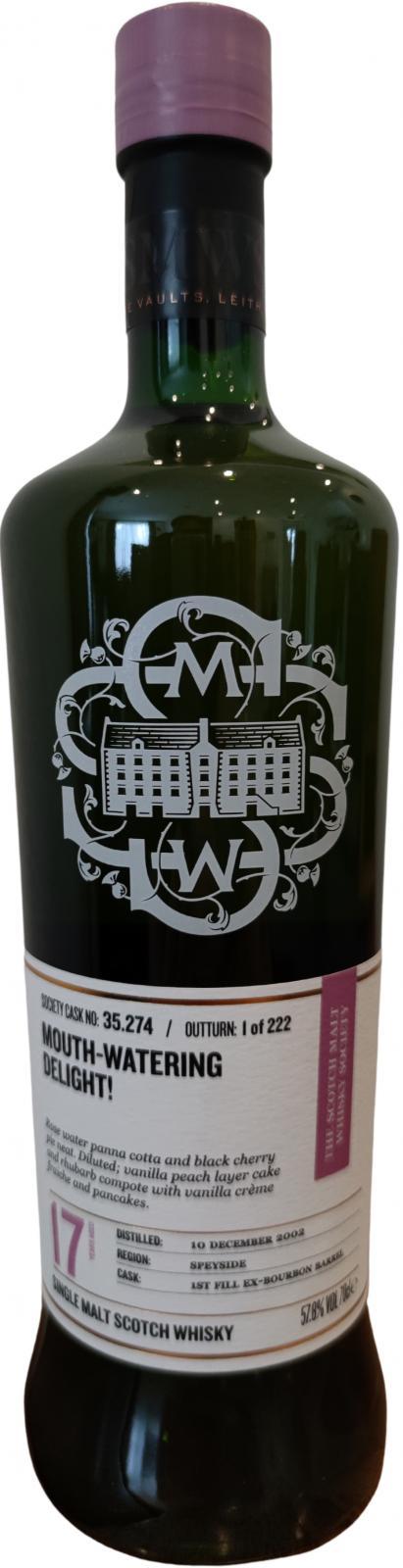 Glen Moray 2002 SMWS 35.274  Mouth-watering delight!