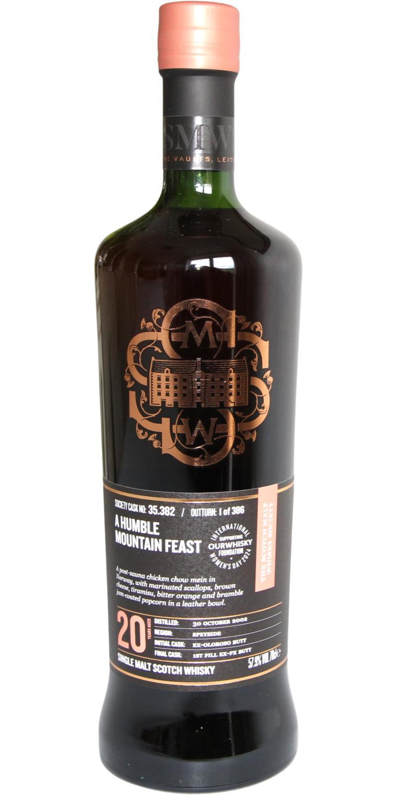 Glen Moray 2002 SMWS 35.382  A humble mountain feast