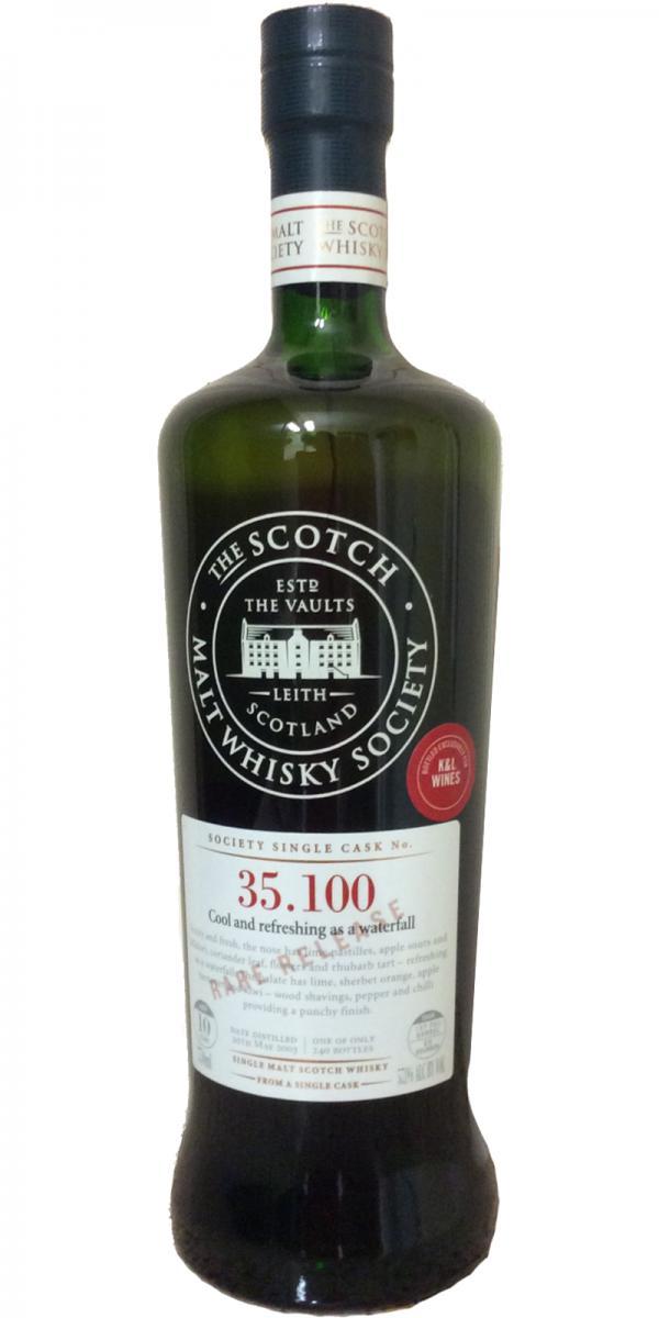 Glen Moray 2003 SMWS 35.100  Cool and refreshing as a waterfall