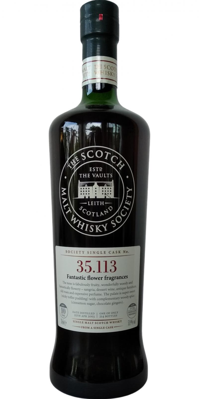 Glen Moray 2003 SMWS 35.113  Fantastic flower fragrances