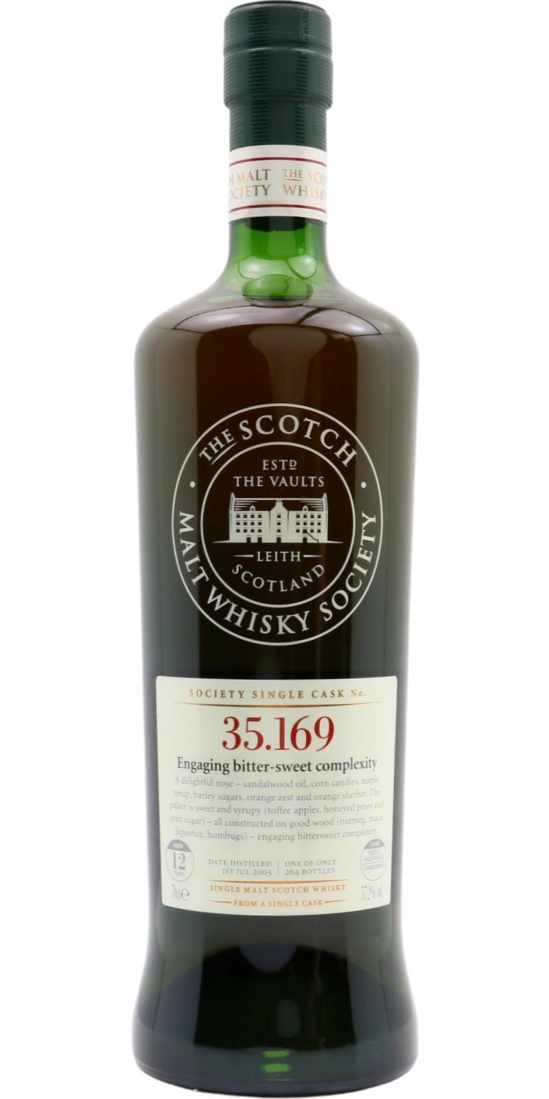 Glen Moray 2003 SMWS 35.169  Engaging bitter-sweet complexity