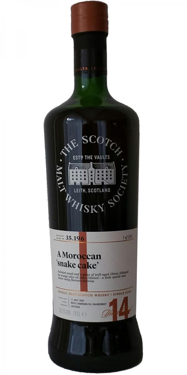 Glen Moray 2003 SMWS 35.196  A Moroccan 'snake cake'