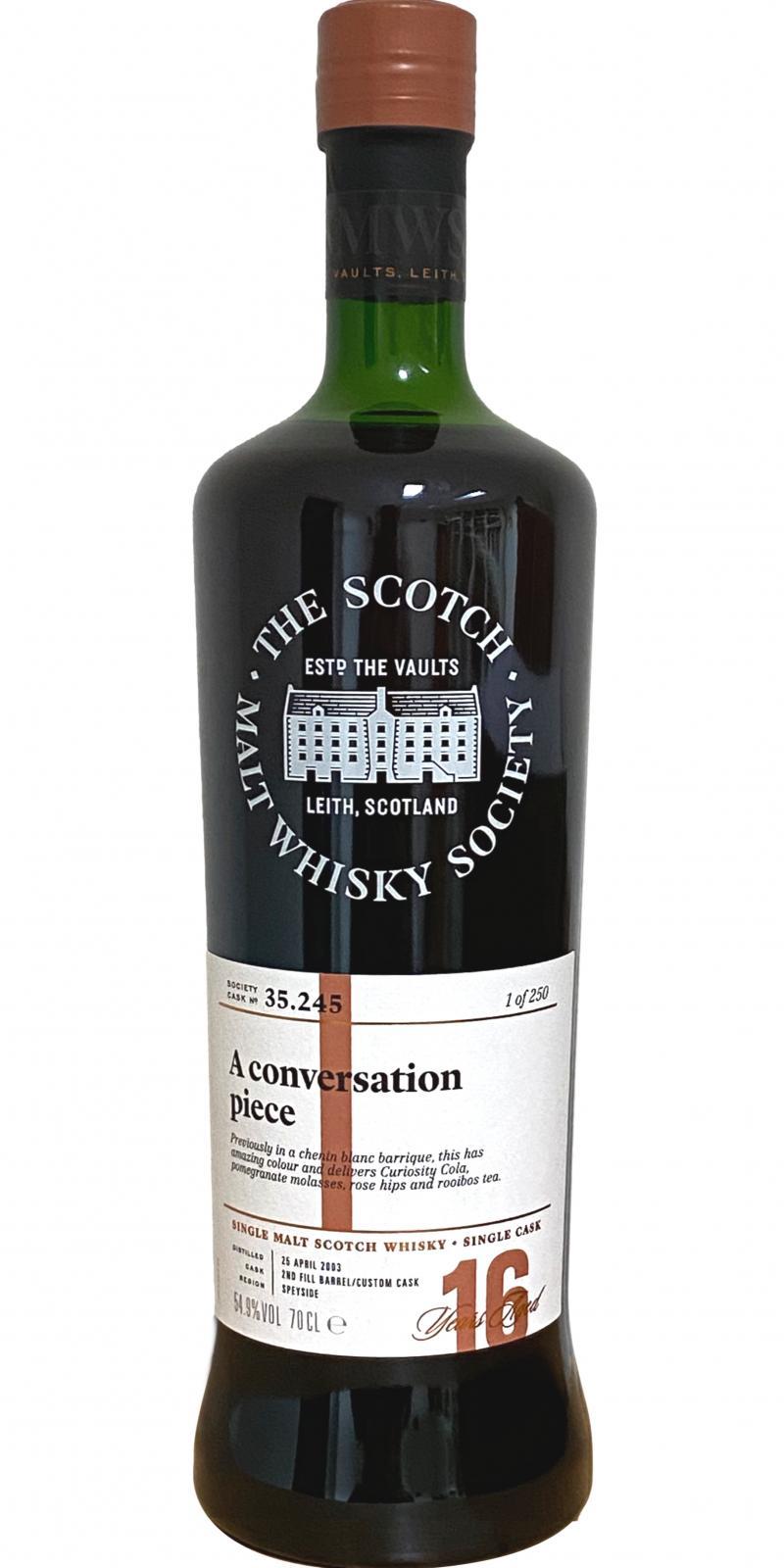 Glen Moray 2003 SMWS 35.245  A conversation piece