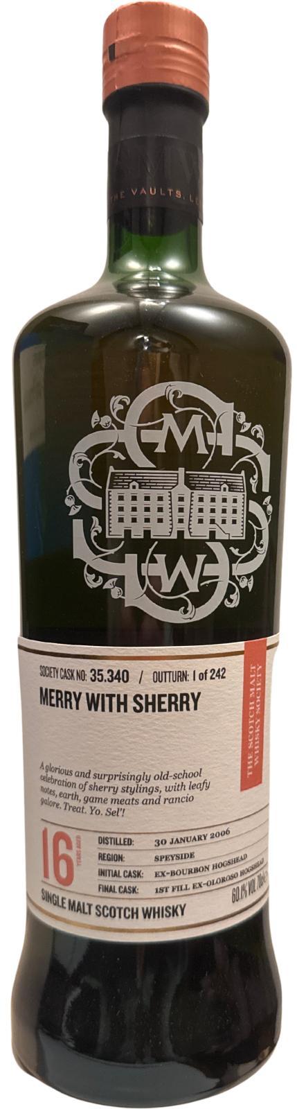 Glen Moray 2006 SMWS 35.340  Merry with sherry