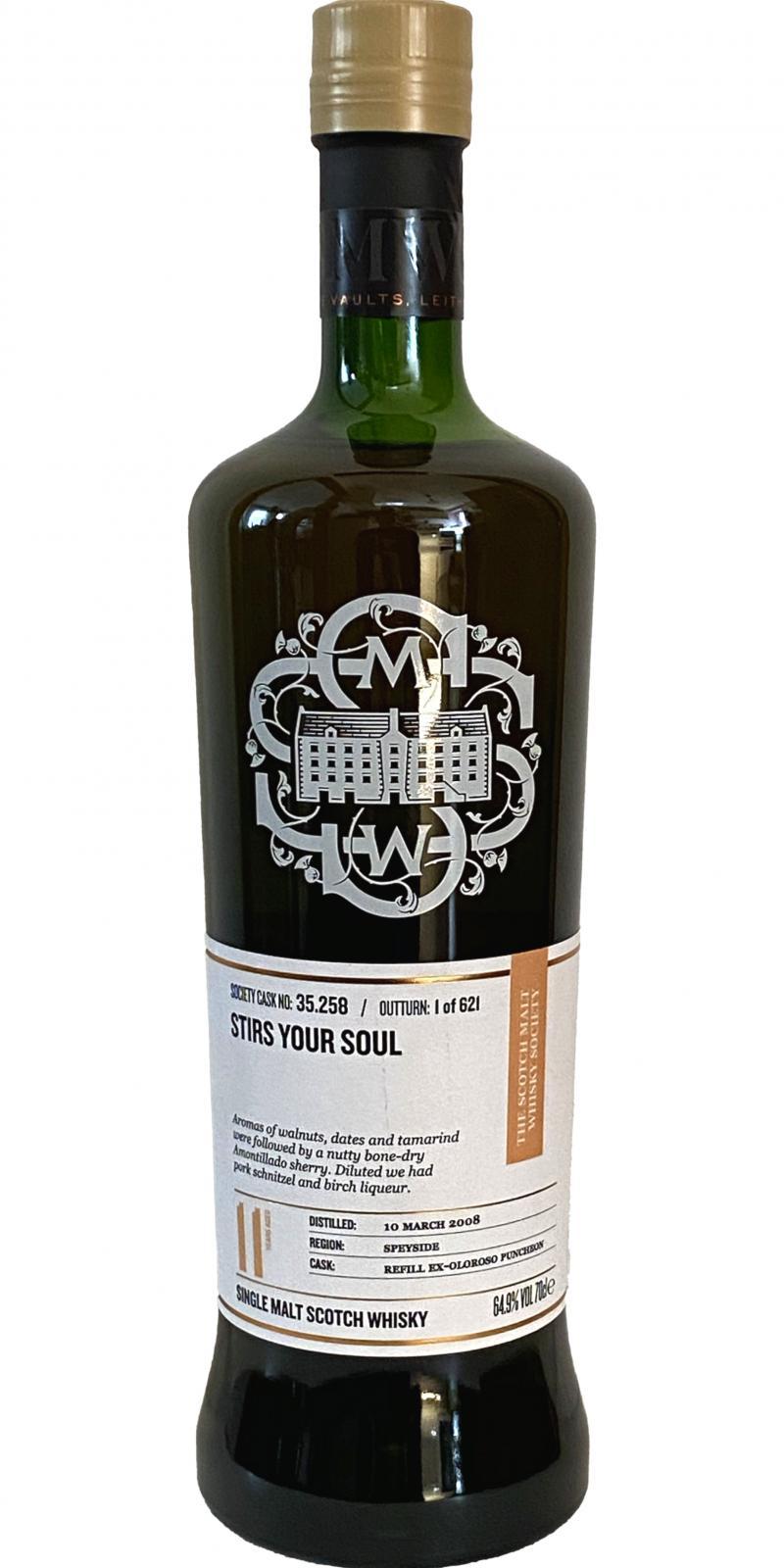 Glen Moray 2008 SMWS 35.258  Stirs your soul