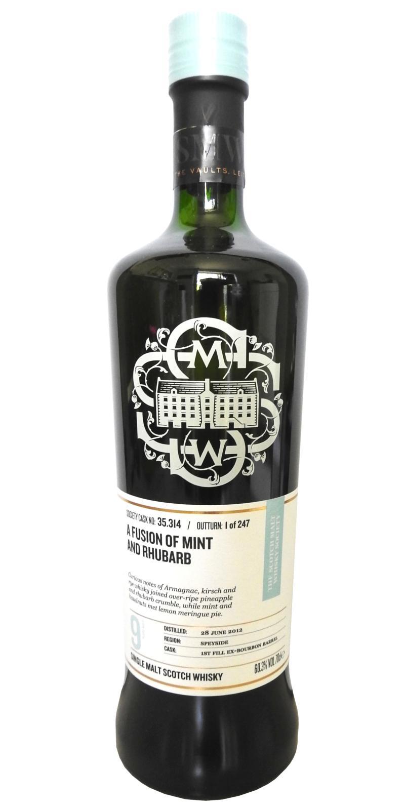 Glen Moray 2012 SMWS 35.314  A fusion of mint and rhubarb