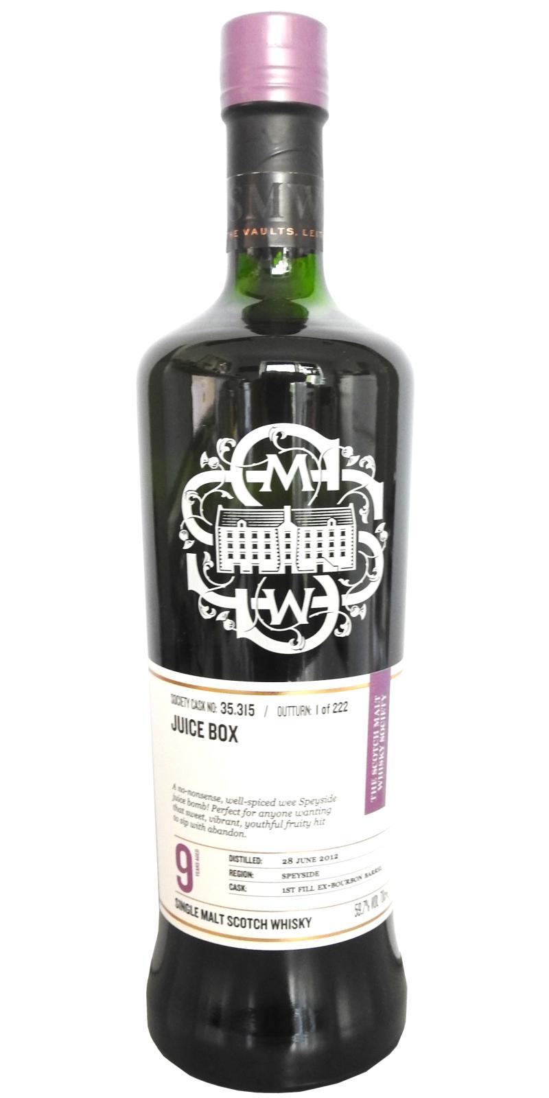 Glen Moray 2012 SMWS 35.315  Juice box