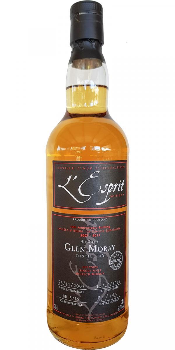 Glen Moray 2007 WRh  L'Esprit - Single Cask Collection