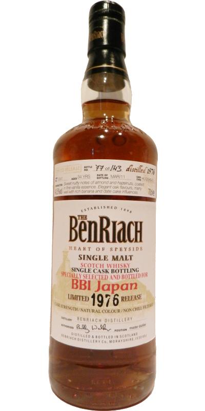 BenRiach 1976 Single Cask Bottling