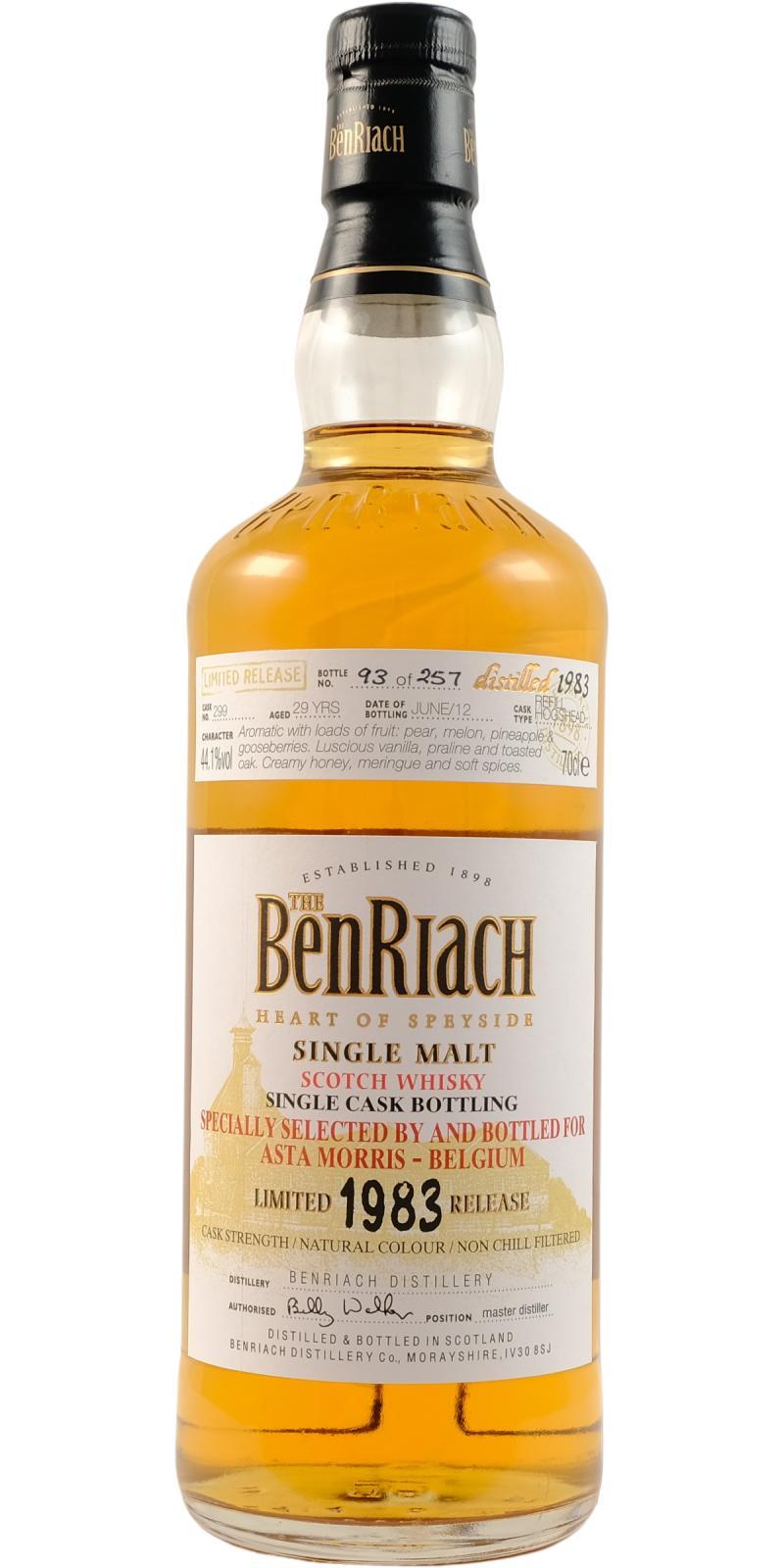 BenRiach 1983 Single Cask Bottling
