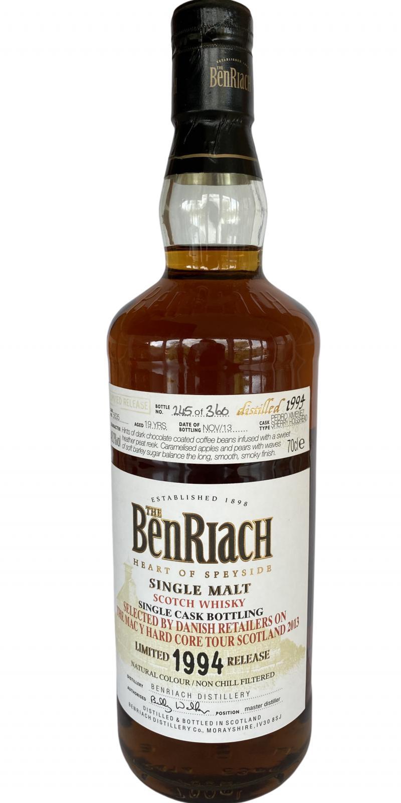 BenRiach 1994 Single Cask Bottling