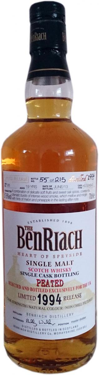 BenRiach 1994 Single Cask Bottling - Peated