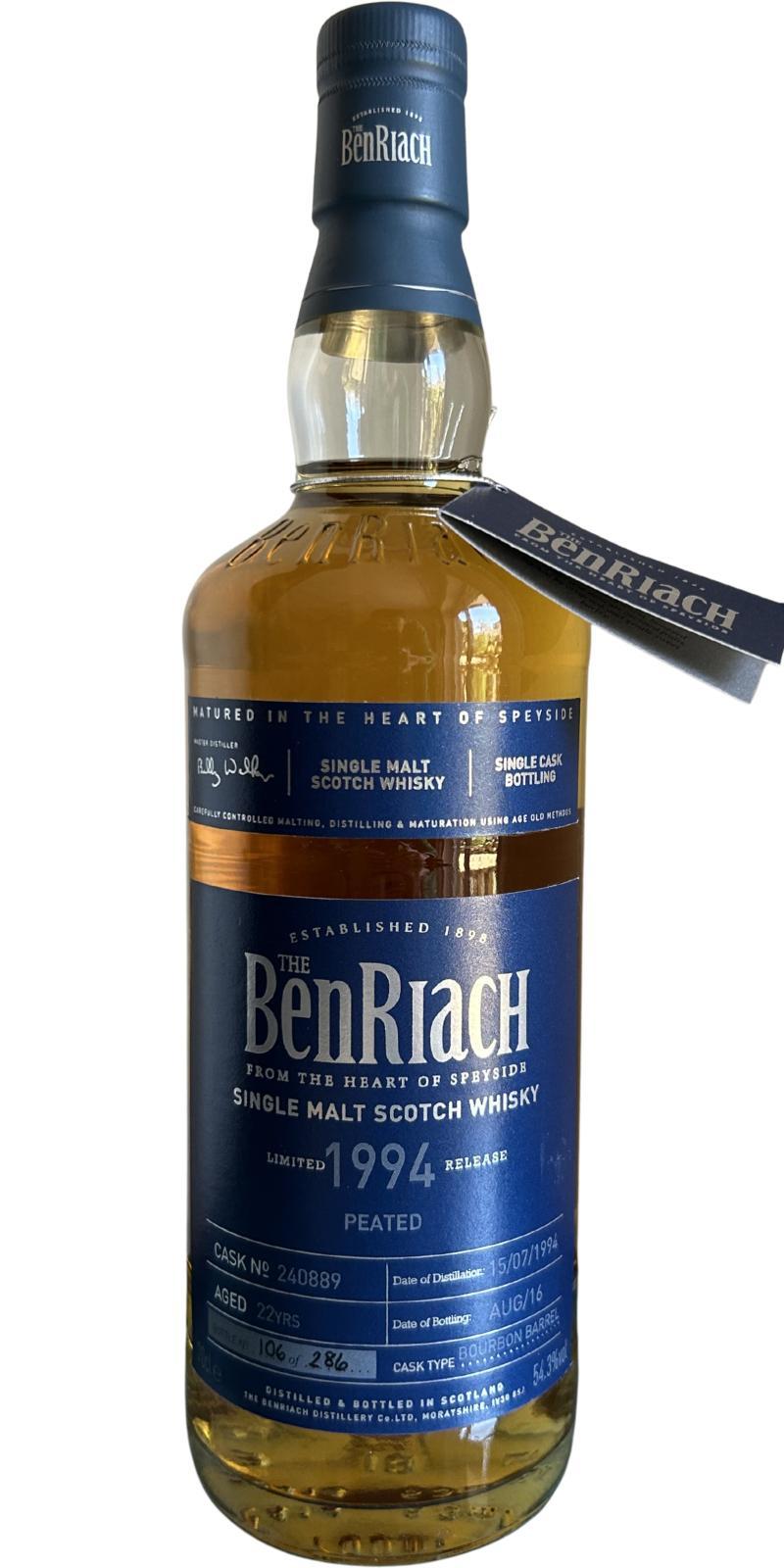 BenRiach 1994 Single Cask Bottling