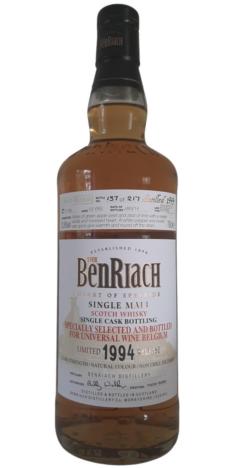BenRiach 1994 Single Cask Bottling