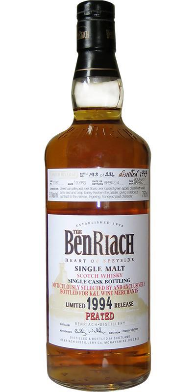 BenRiach 1994 - Peated Single Cask Bottling