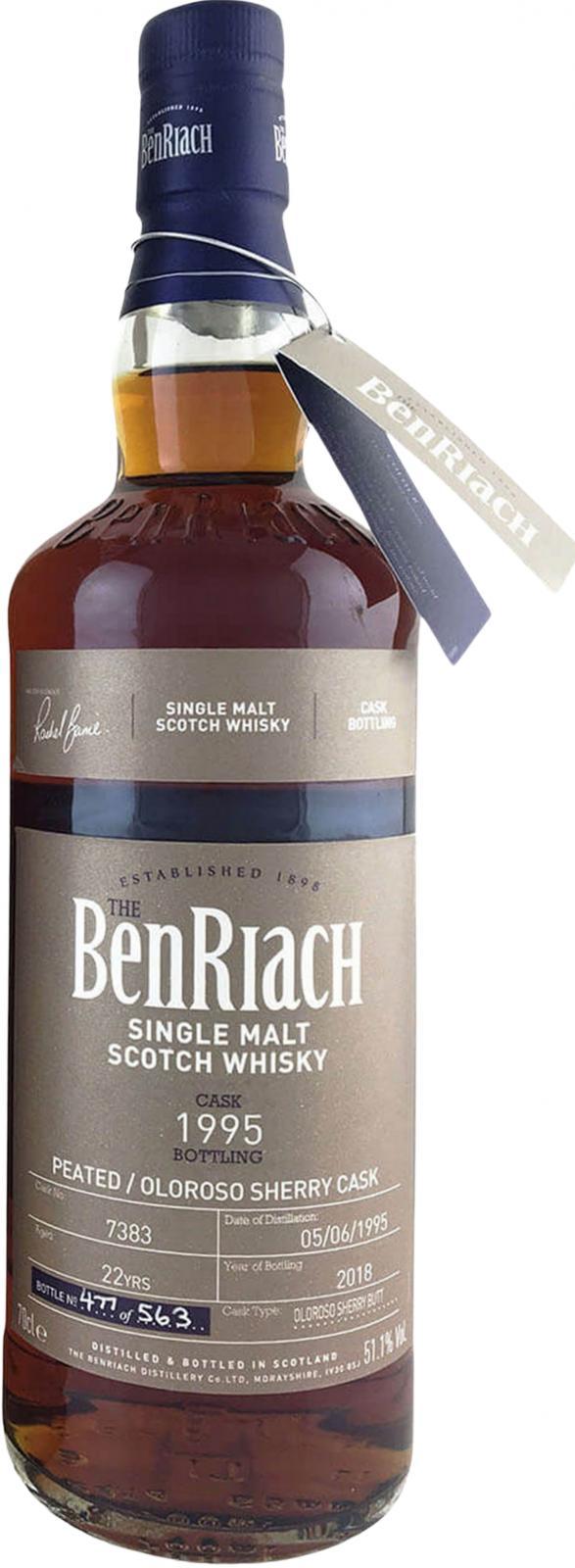BenRiach 1995 - Peated Single Cask Bottling - Batch 15