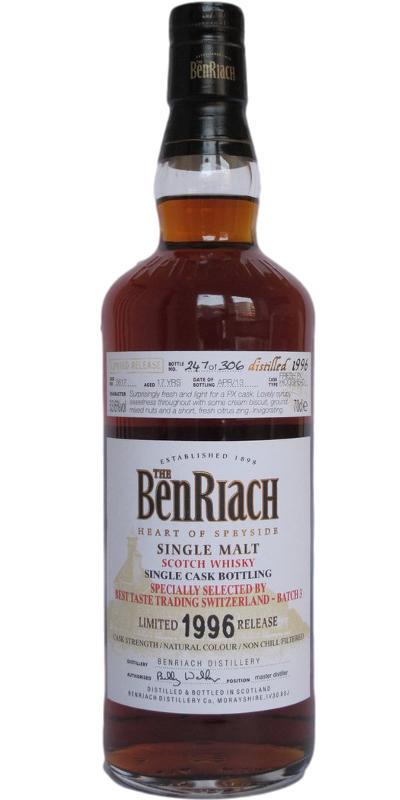 BenRiach 1996 Single Cask Bottling