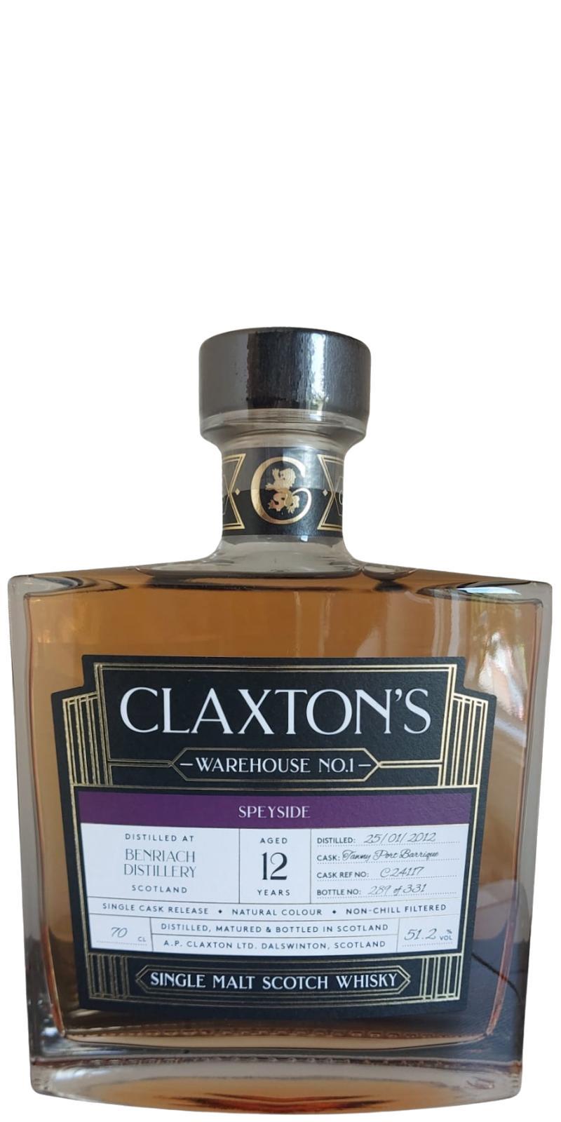 BenRiach 2012 Cl Warehouse No. 1