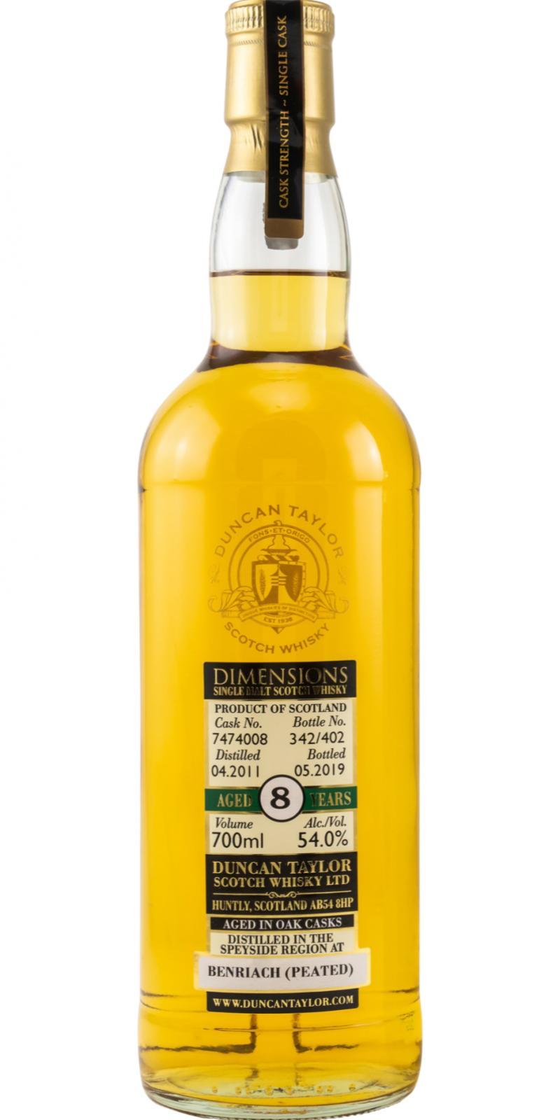 BenRiach 2011 DT Dimensions