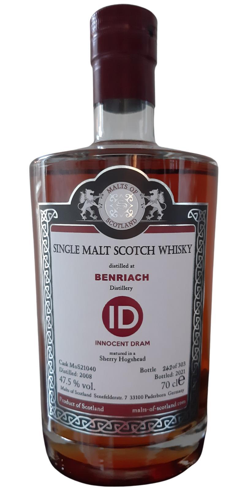 BenRiach 2008 MoS Innocent Dram