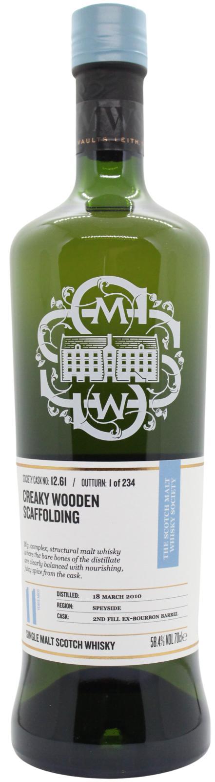 BenRiach 2010 SMWS 12.61 Creaky wooden scaffolding